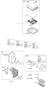 Page F Diagram and Parts List for 92200 0007-1250 Briggs and Stratton Engine